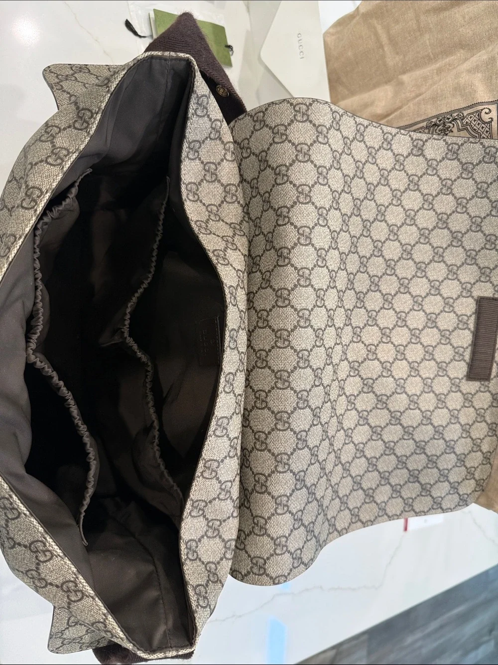 Gucci Brown GG Supreme Changing Bag